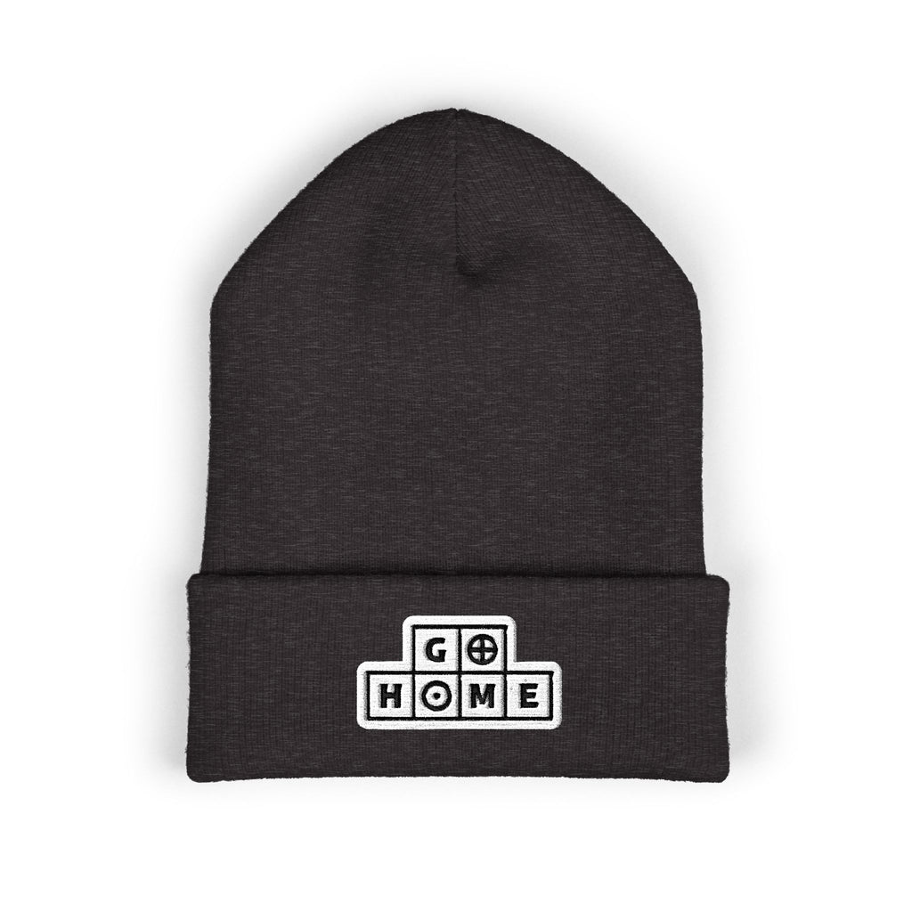 "Go Home" (alt) Embroidered Beanie — One Hand Manor