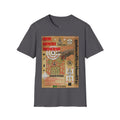 "Song Lines", Brutalist Rap Magazine Art T-Shirt — Islamic Tiling & Adinkra Symbols