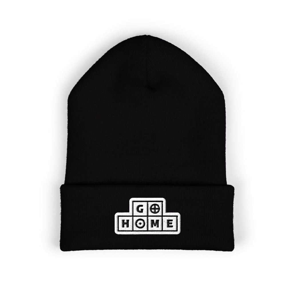 "Go Home" (alt) Embroidered Beanie — One Hand Manor