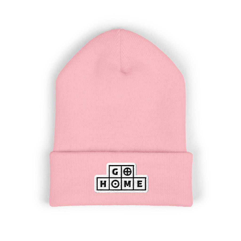 "Go Home" (alt) Embroidered Beanie — One Hand Manor