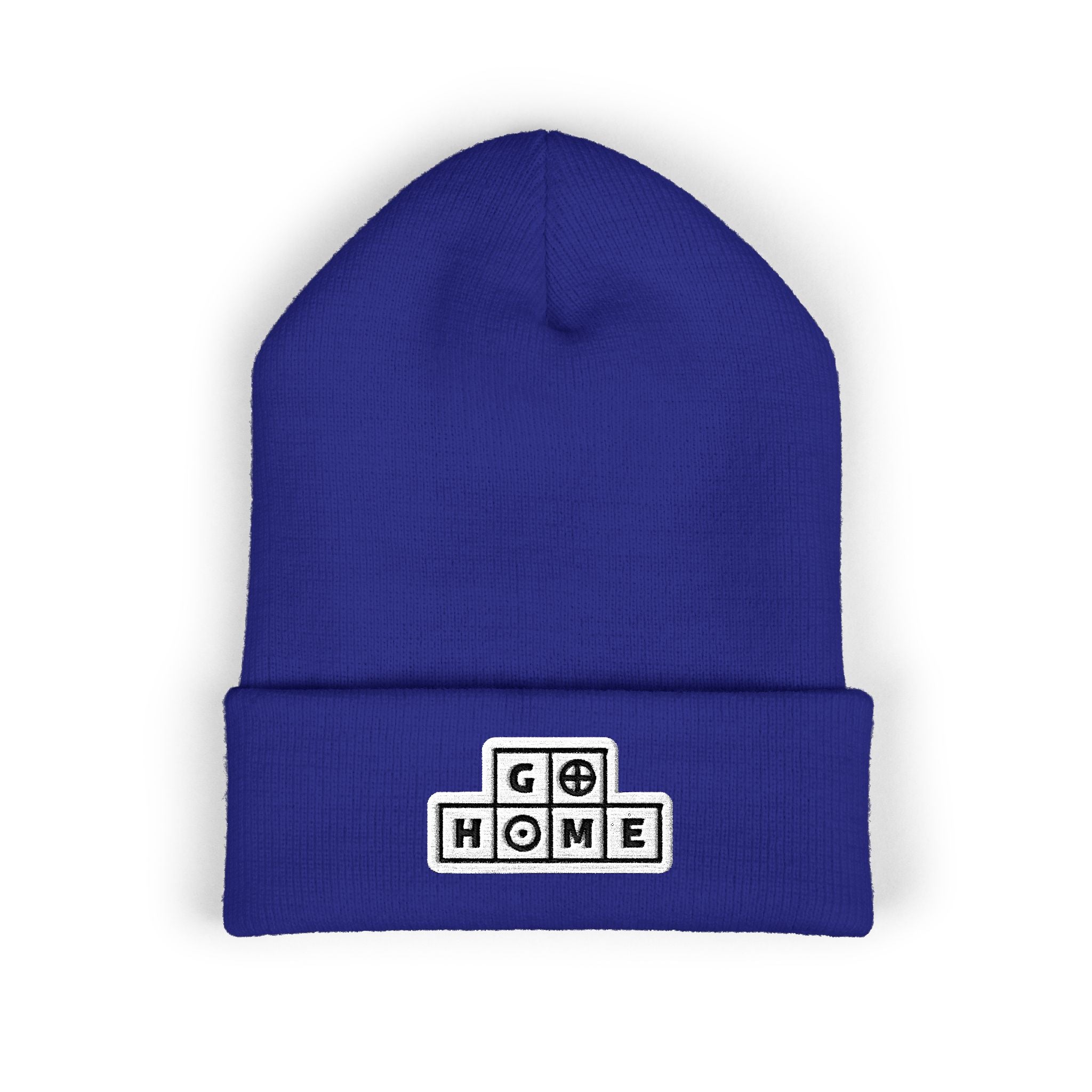 "Go Home" (alt) Embroidered Beanie — One Hand Manor