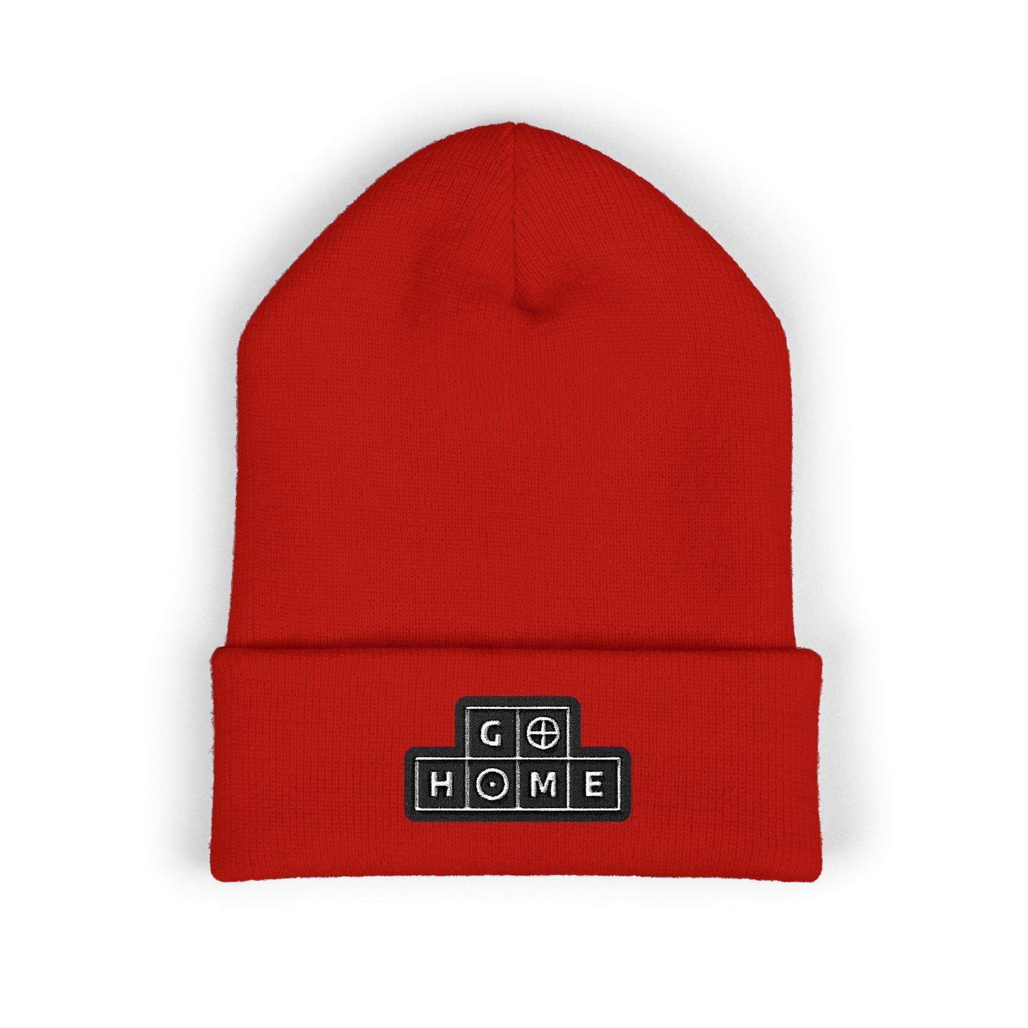 "Go Home!" Cuffed Beanie — Black & White Streetwear