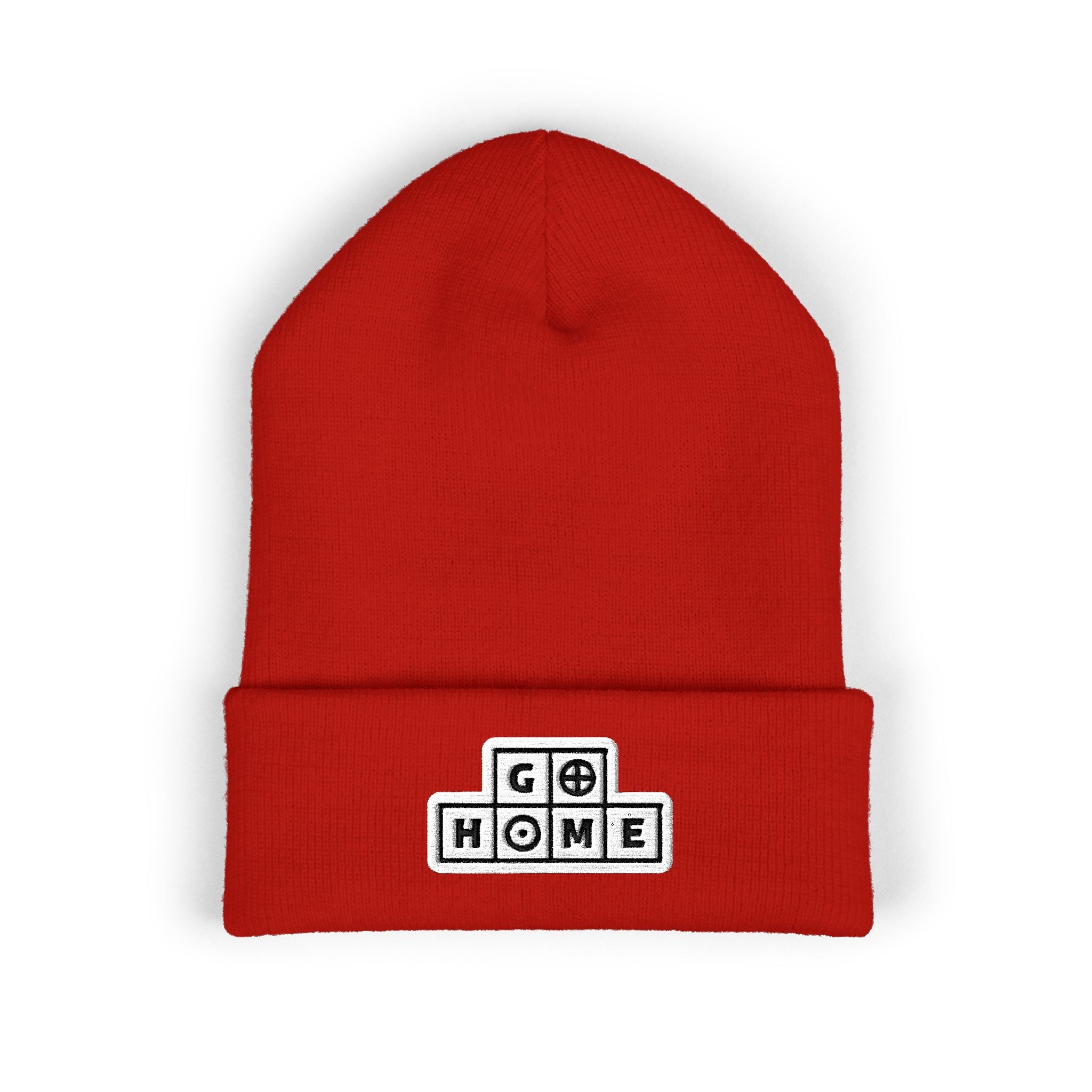 "Go Home" (alt) Embroidered Beanie — One Hand Manor