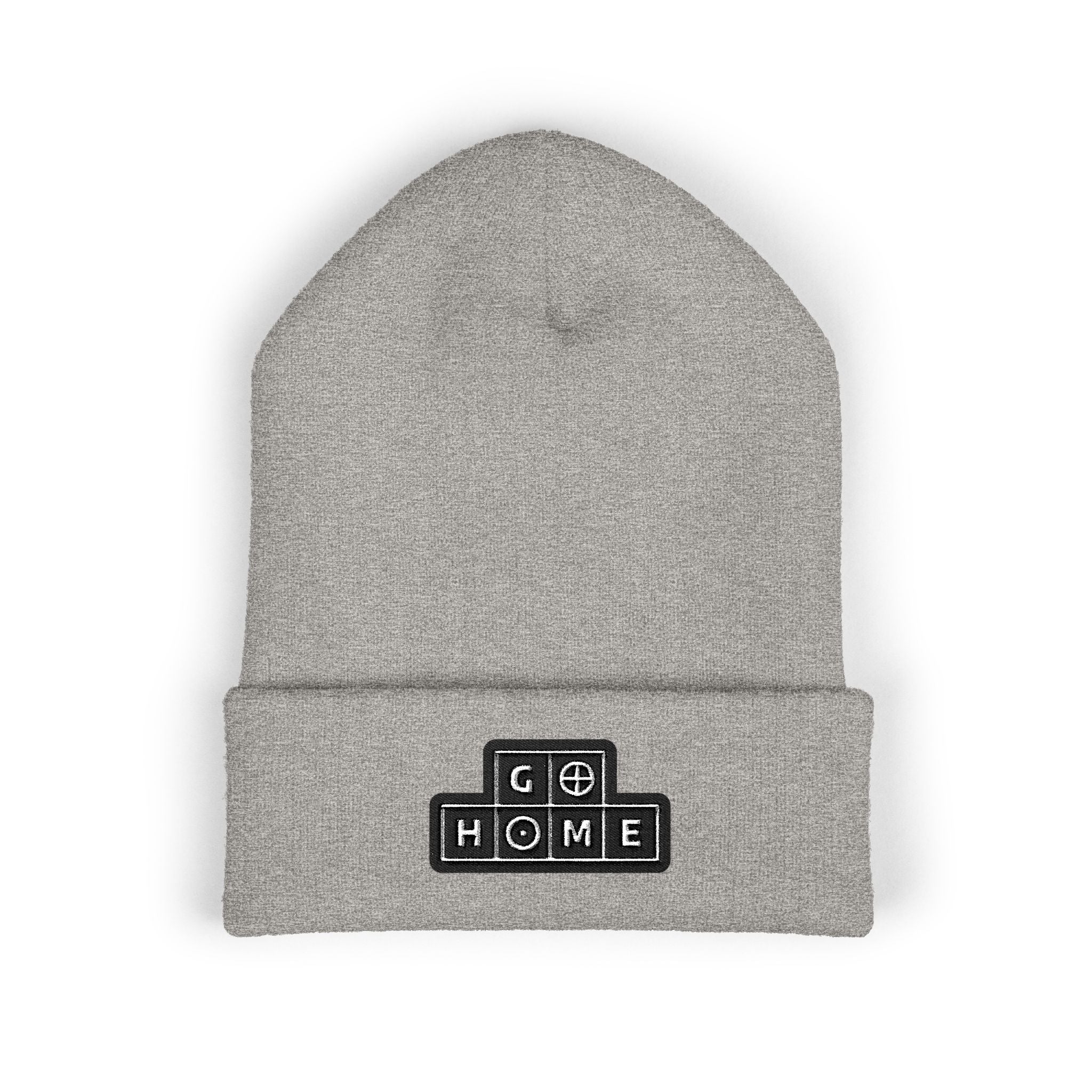 "Go Home!" Cuffed Beanie — Black & White Streetwear
