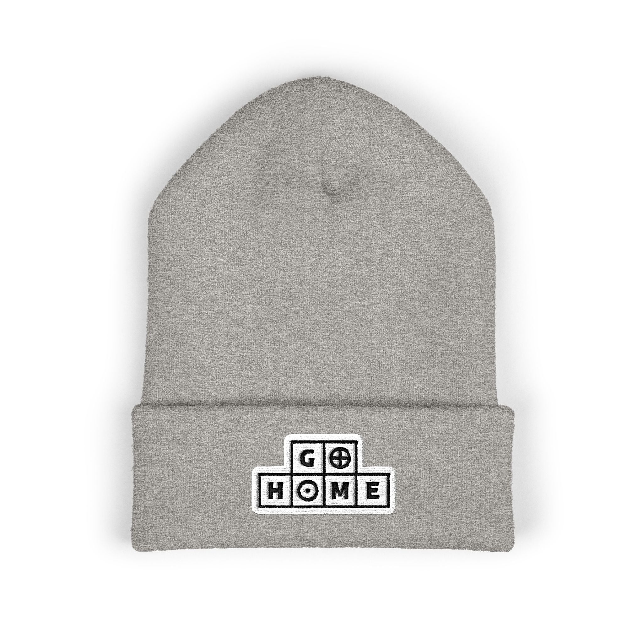 "Go Home" (alt) Embroidered Beanie — One Hand Manor